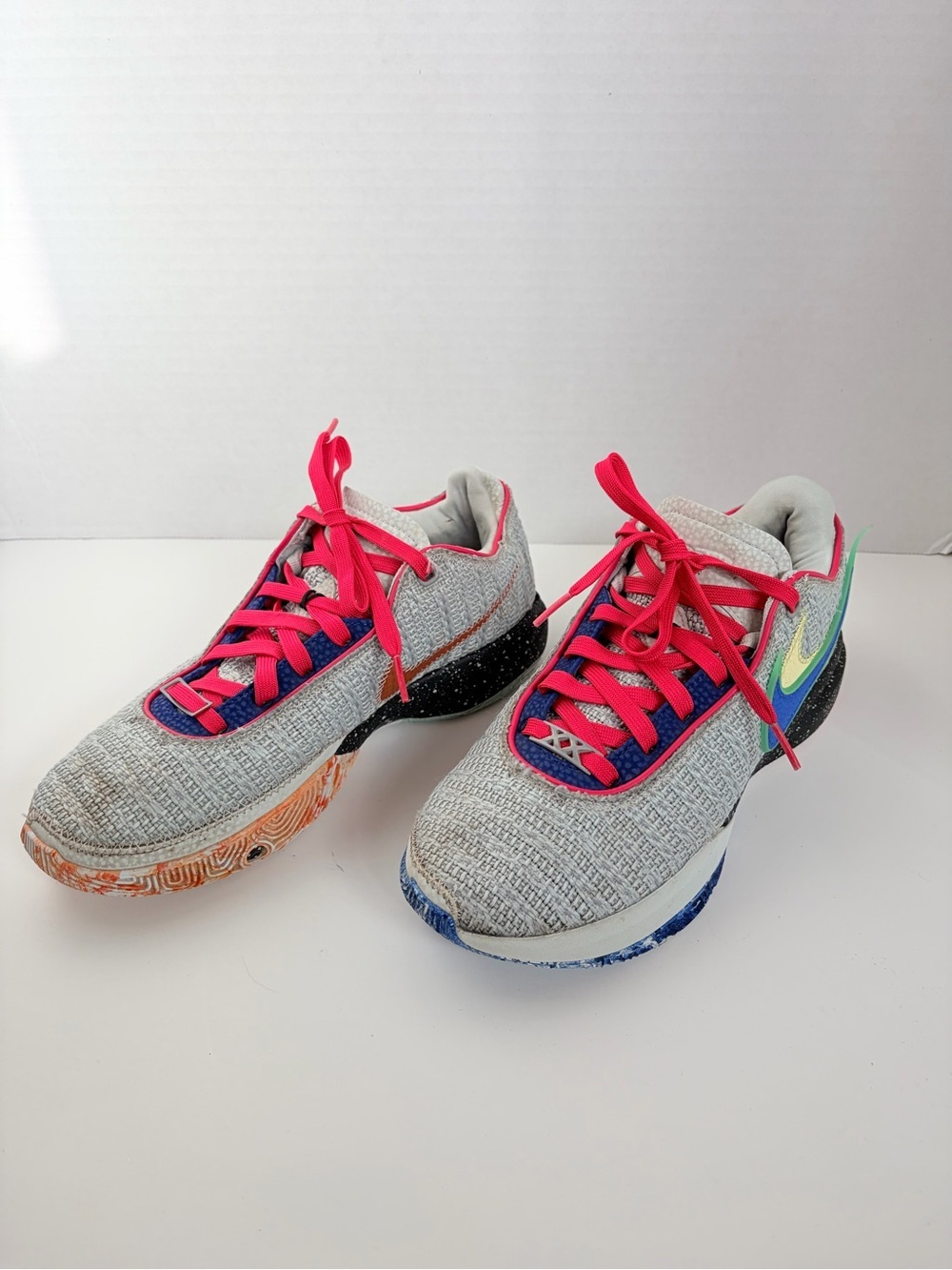 Nike Lifer Basketball Sneakers LeBron 20 Low Top Multicolor Grey Blue Size 7.5 - Picture 3 of 16
